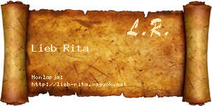 Lieb Rita névjegykártya