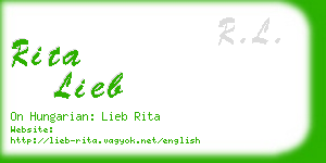 rita lieb business card